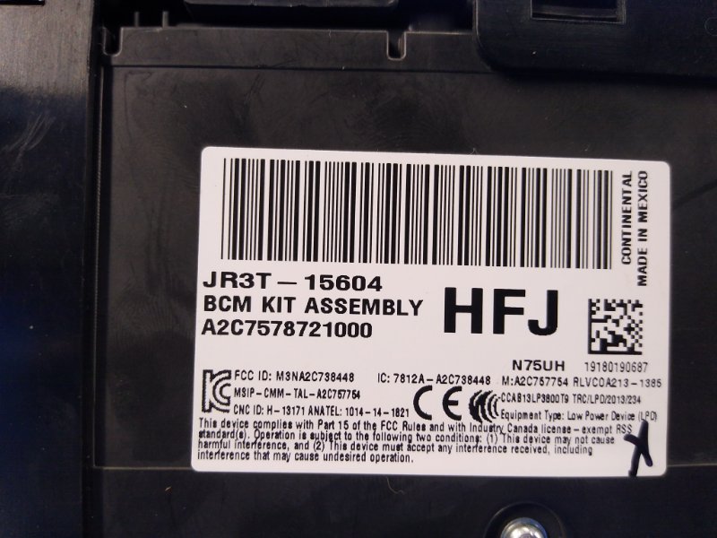 2019 Ford Mustang 15- Interior Fuse Box