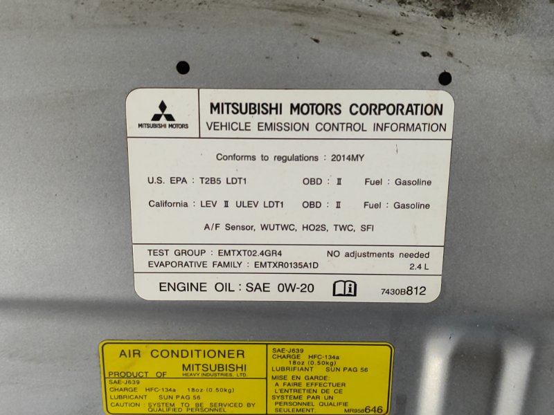 Hood MITSUBISHI OUTLANDER GF 12- 2013