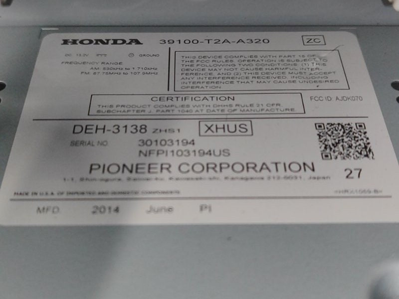 Honda Accord CR 13-18 Radio