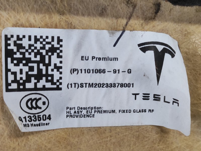 Headliner TESLA MODEL 3 17- 2017-
