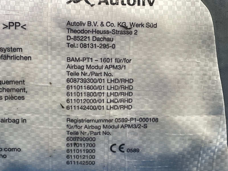 Passenger airbag BMW 7 SERIES (F01-F04) 08-15 2001-