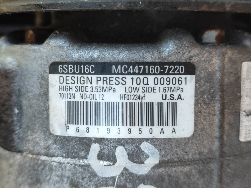 Air conditioning compressor DODGE DART 12-16 2012-2016