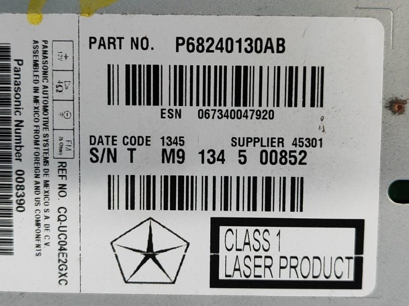 Radio tape recorder DODGE JOURNEY 08-20 2015