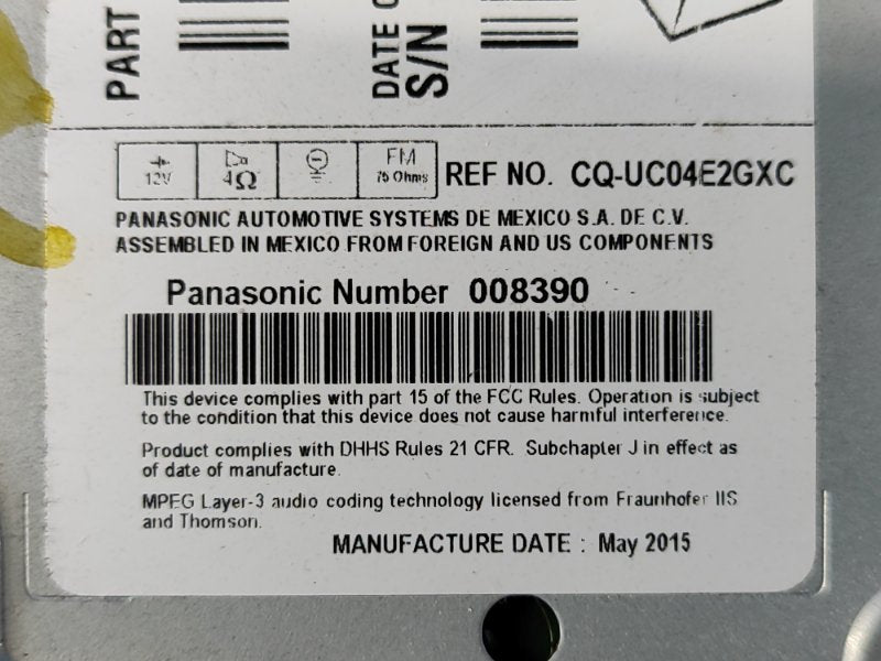 Radio tape recorder DODGE JOURNEY 08-20 2015