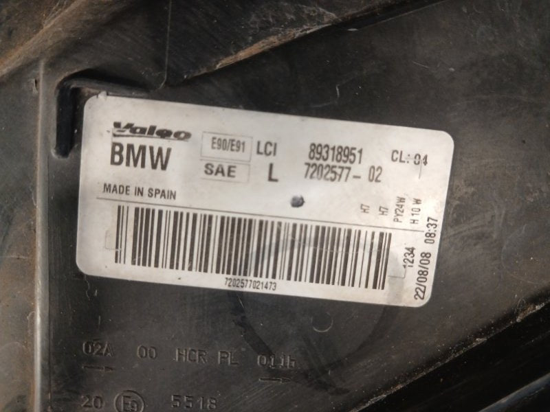 Headlight BMW 3 SERIES (E90-E93) 2005–2014 2009 Left