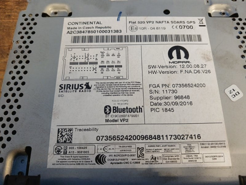 Radio tape recorder JEEP RENEGADE (BU) 14- 2017