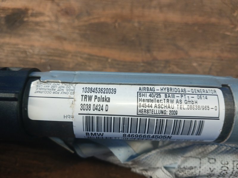 Airbag (curtain) BMW 3 SERIES (E90-E93) 2005–2014 2010 Right